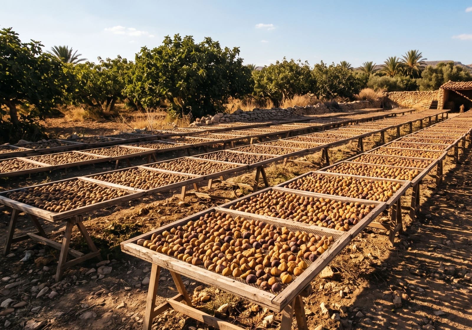 Claies de séchage au soleil à l'unité Gustoso Djebba